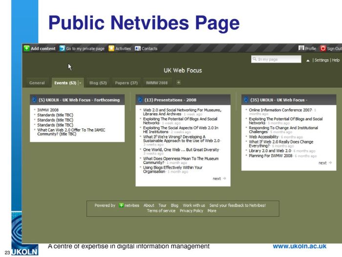 Netvibes offers personal portal creation for dummies