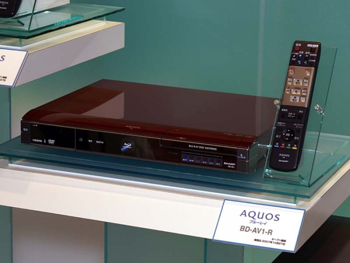 Aquos recorders introduce playback Sharp claims first blu ray disc recorder