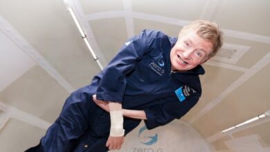 Hawking begins space training with zero g flight